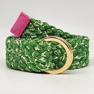 Green and white abstract belt